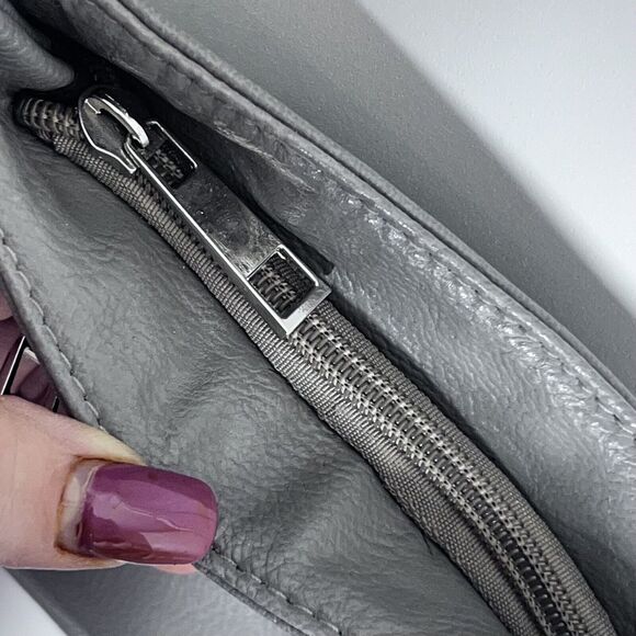 Light Gray Rose Crossbody Bag Cottagecore Floral Small Purse Longstrap Casual - Picture 5 of 7